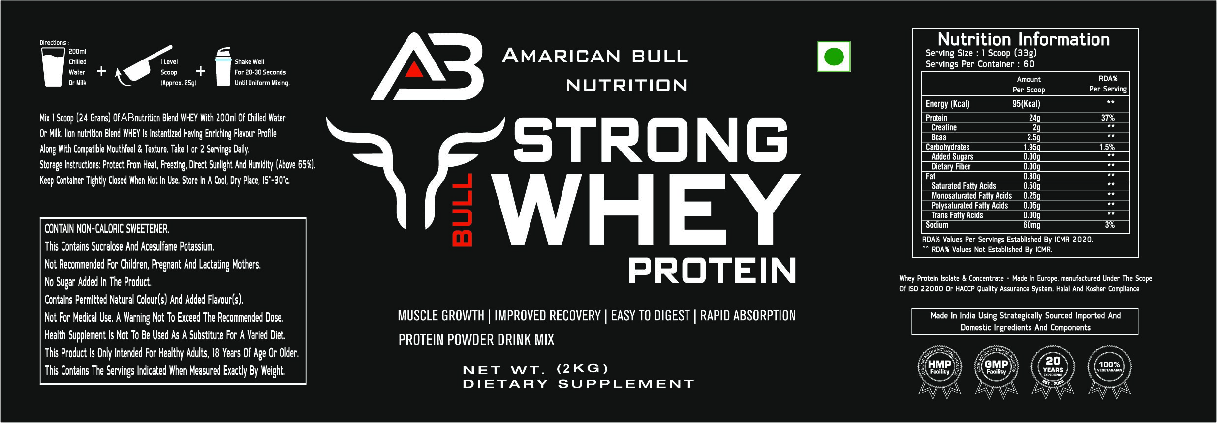 STRONG WHEY PROTEIN 2 KG