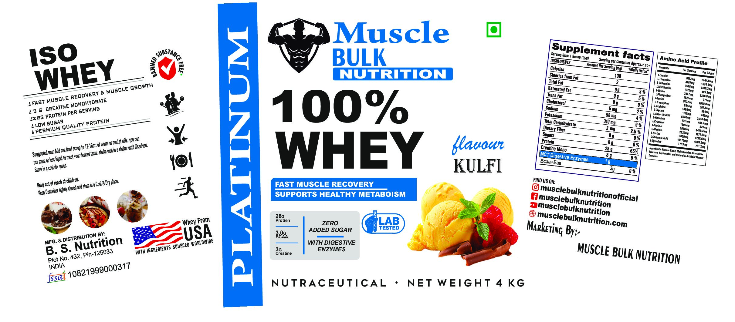 100 % WHEY PROTEIN 4 KG