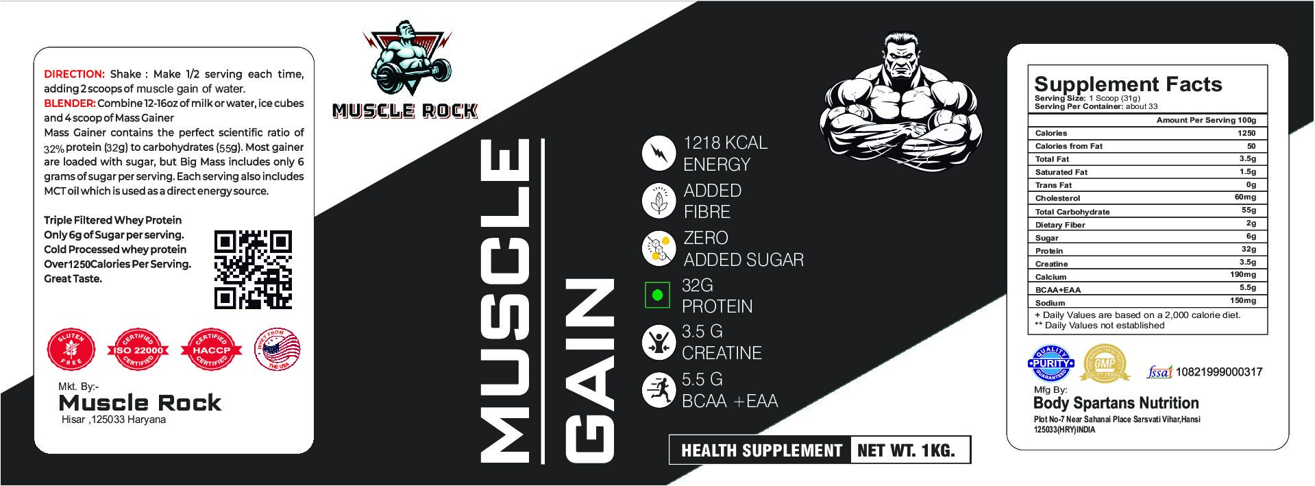 MUSCLE GAIN 1KG