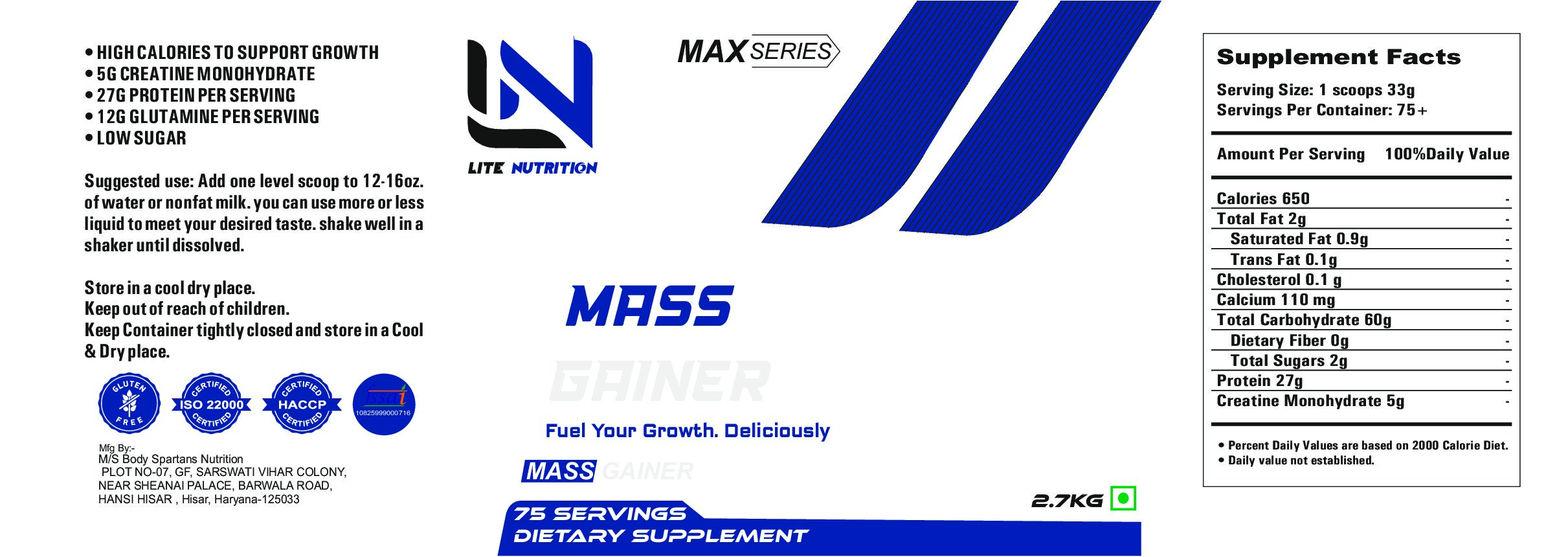 MASS GAINER 3KG