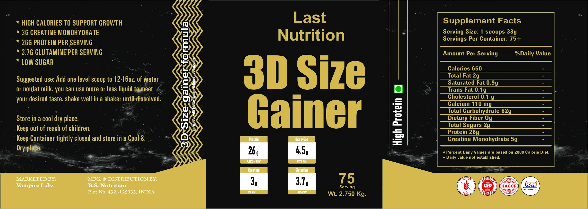 3D Size Gain 3kg