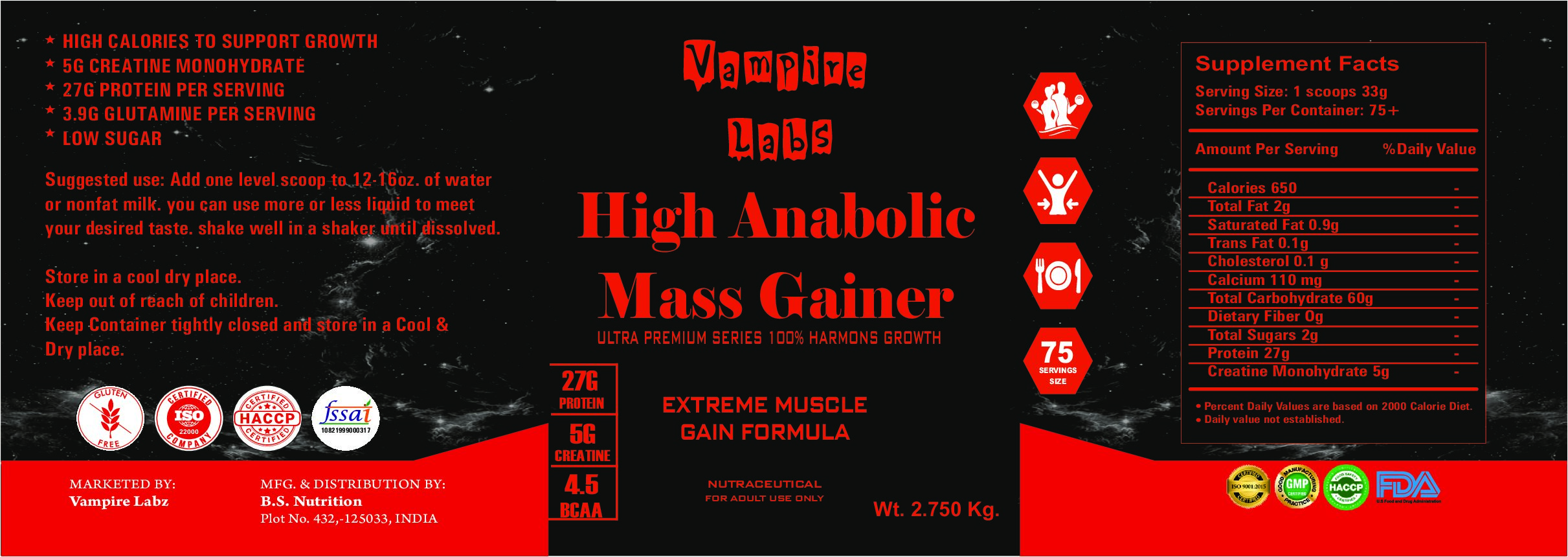 High Anabolic Mass gain 3kg